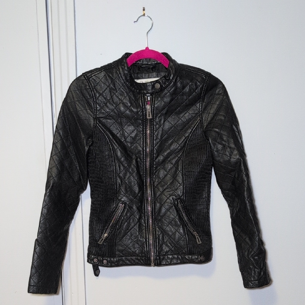 Women's Black Quilted Leather Jacket